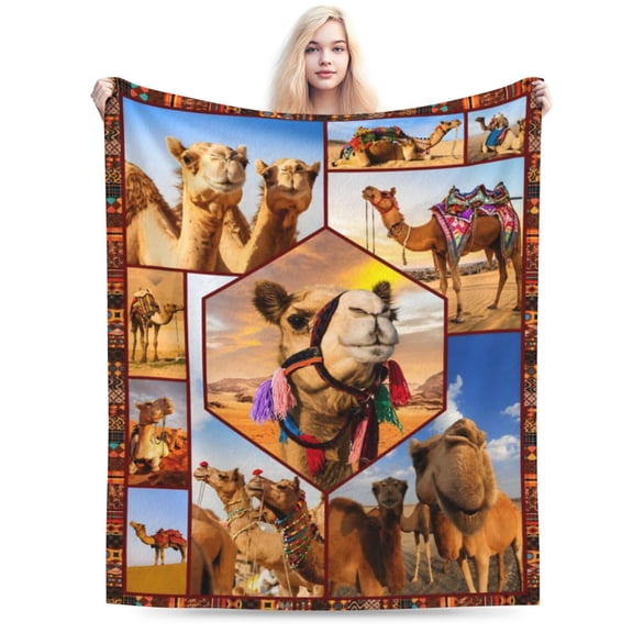 Camel Blanket Ultra Soft Cozy Camel Throw Blanket Fleece Fuzzy Plush Bedding Desert Camel Lovers Gifts for Women Adults 50x40