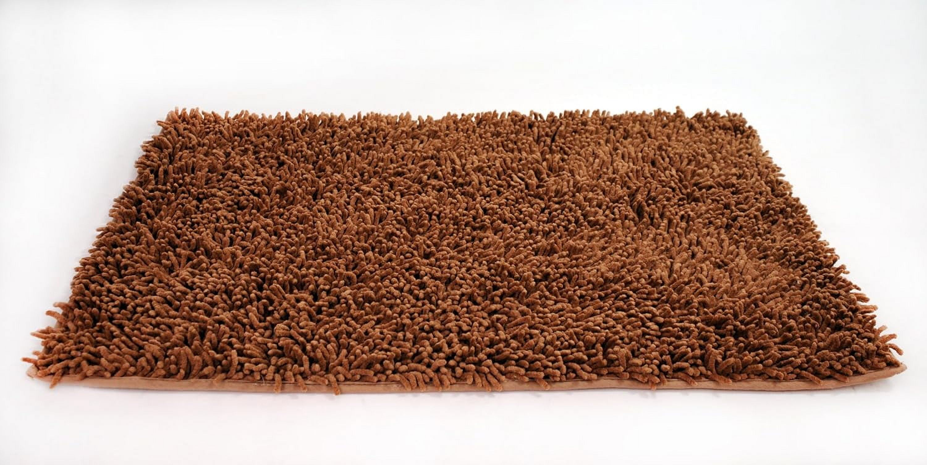 Camel Brown Bathroom Rug Fluffy gy Cotton Chenille Bath Mat, 16x24 Inch ...