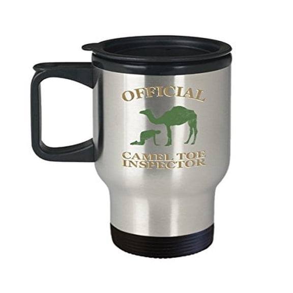 Camel Coffee Mug - Toe Inspector 14 Oz Stainless Steel Travel Cup - Unique Gift for Him