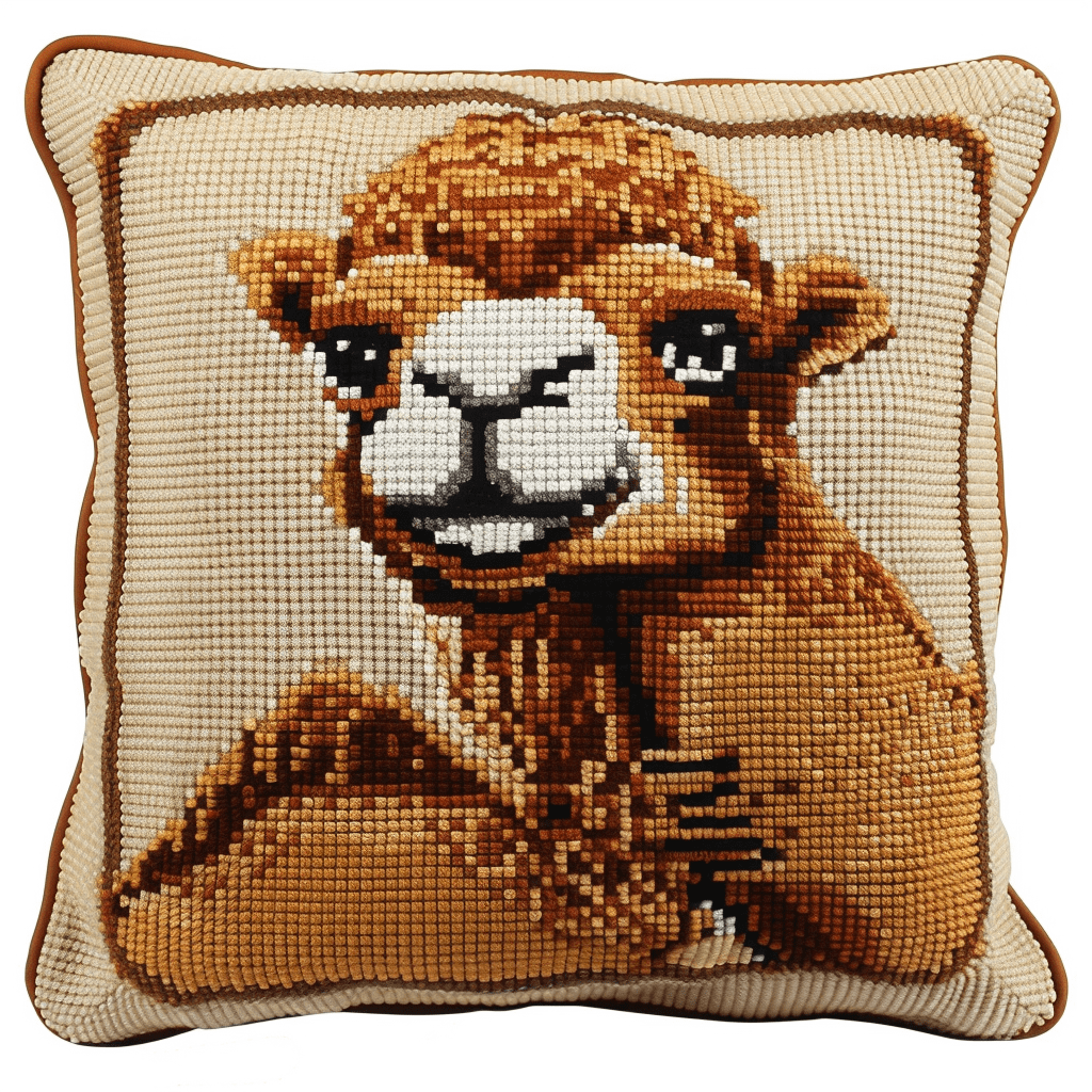Camel Cross Stitch Pillow Kit DIY , 45X45CM , Cross Stitch Kits for Beginner (11 Count)