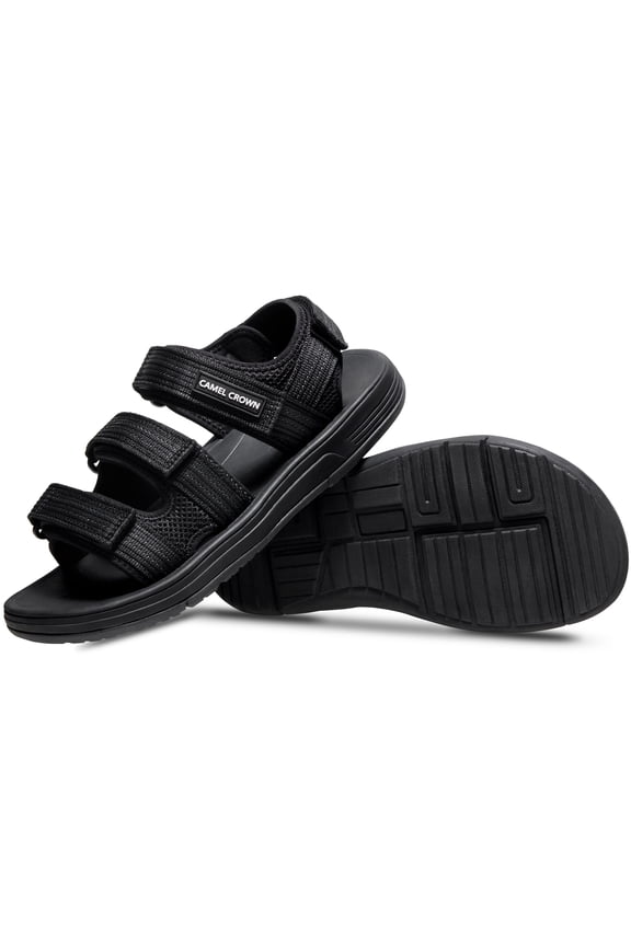 Men's Hiking Sandals Arch Support Casual Summer Outdoor Beach Sandals Male Open Toe Athletic Shoes Outdoor Black