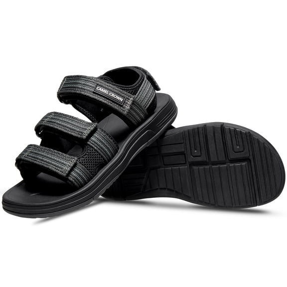 Camel Crown Men's Hiking Sandals Arch Support Casual Summer Outdoor Beach Sandals Male Open Toe Athletic Shoes Outdoor Gray