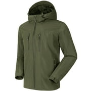 Camel Crown Packable Mens Rain Jacket Waterproof Shell Jacket Lightweight Raincoat with Hood Windbreaker for Outdoor Hiking Cycling Green