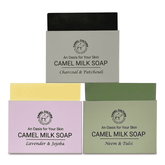 Camel Culture Camel Milk Soap (Variety Pack) - Natural Cleanser w/ Lavender, Charcoal, Neem & More - Camel Milk Soaps for Soft, Hydrating & Nourishing Skin - Gentle Bar Soap for All Skin Types