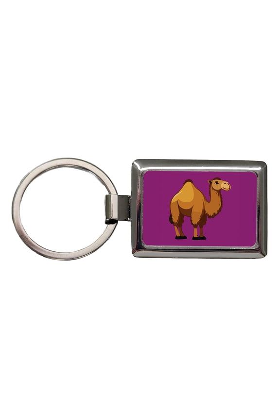 Camel Cute Profile Metal Rectangle Keychain