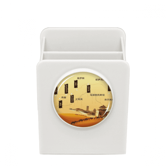 Camel Desert Along the Way to the Silk Road Map Desk Pencil Holder Cup Pen Organizer