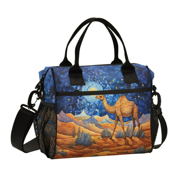 Camel Desert Starry Sky Cooler Bag Lunch Bag Soft Cooler Cooling Tote Insulated Lunch Box for Adult Men Women