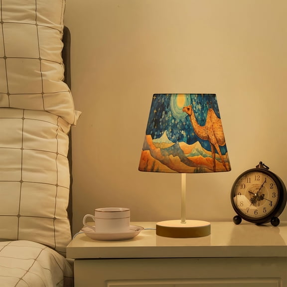 Camel Desert Starry Sky LED Desk Lamp Table Lamp USB Bedside Nightstand Small Lamp for Bedroom Living Room Kids Room