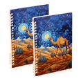 thumbnail image 1 of Camel Desert Starry Sky Ring Binder Notebook Journey Note Diary College Ruled Spiral Notebook Study Loose Leaf Paper A5 60 Pages, 1 of 8