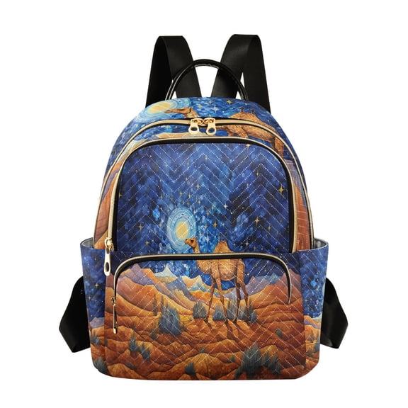 Camel Desert Starry Sky Travel Laptop Backpack Casual Daypack Lightweight Bookbag Compartment for Business