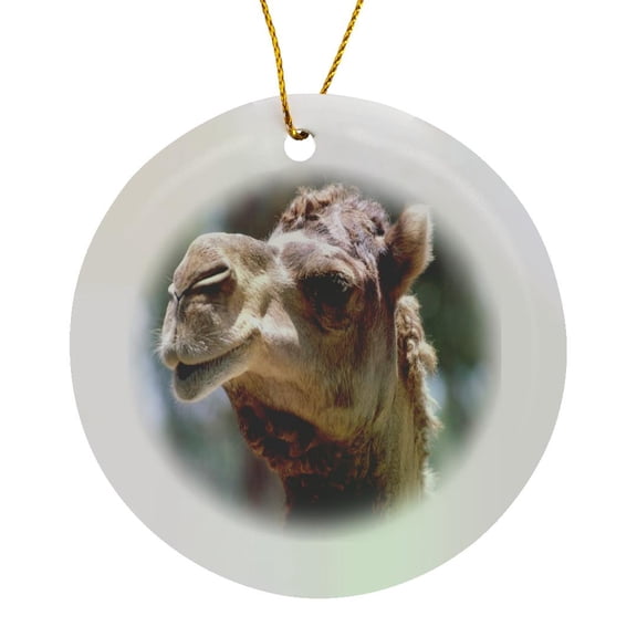 Camel Face Cutie, Circle Porcelain Ornament