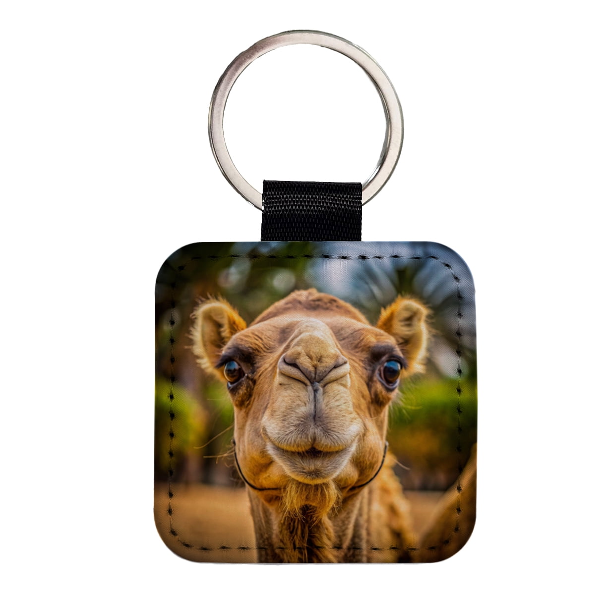 Camel Face Faux Leather Square Keychain - Walmart.com