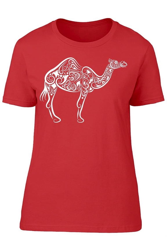 Camel Hand Drawn T-Shirt Women -Image by Shutterstock, Female Small