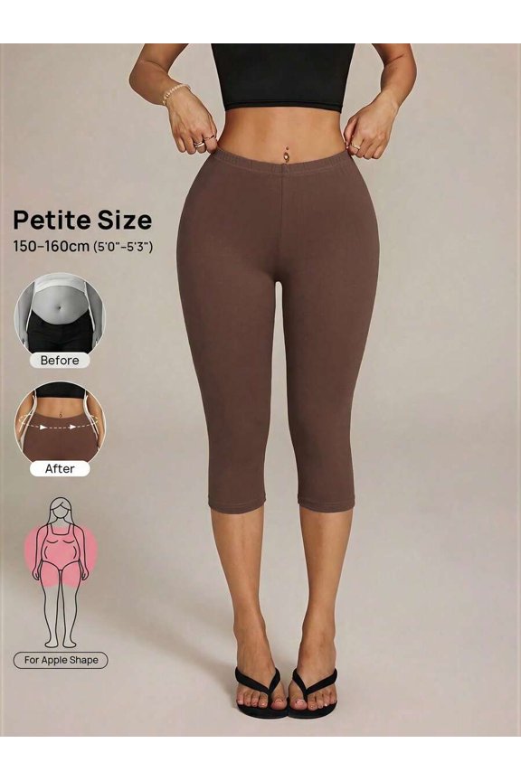 Camel High Waisted Capri Pants For Petite Shape Summer Active