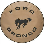 Camel-Hyde Bronco - 35-in w/Cam - Black Print with Black trim - US Made SpareCover - Camel Series - Camel-Hyde Tan Sho-Quality Automotive Vinyl
