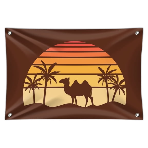 Camel In the Desert Sunset With Palm Trees Home Business Office Sign
