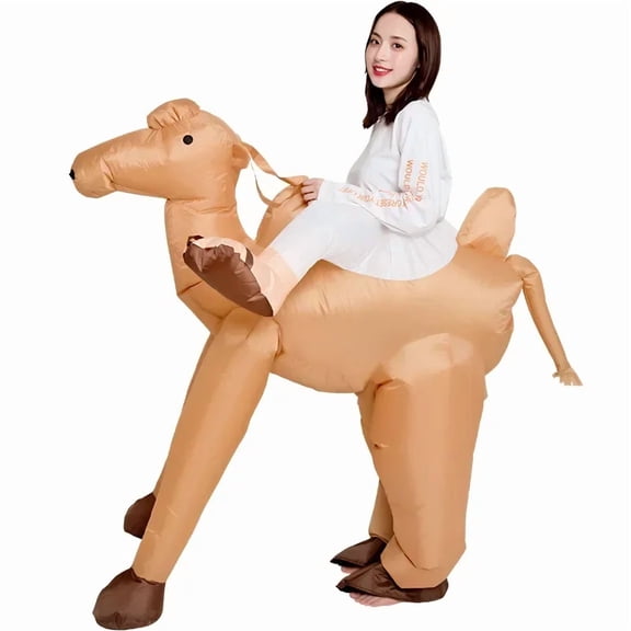 Camel Inflatable Costume Pants Adult Funny Cartoon Mannequin Clothing Walking Animal Rides Atmosphere Props,Height 4'11"-6'3",Camel