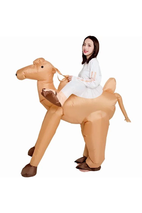 Camel Inflatable Costume Pants Adult Funny Cartoon Mannequin Clothing Walking Animal Rides Atmosphere Props,Height 4'11"-6'3",Camel