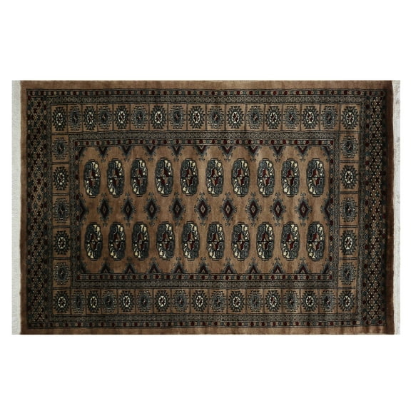 Camel Ivory Premium Handwoven Pure Wool Bokhara Rug, 3ft 4in x 5ft 1in