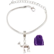 Camel Stainless Steel Snake Chain Charm Bracelet