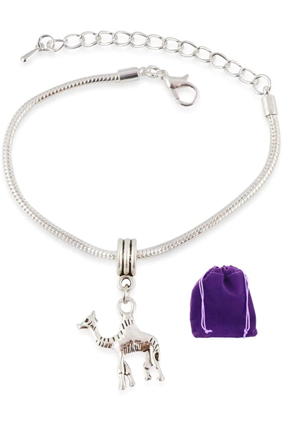Camel Stainless Steel Snake Chain Charm Bracelet