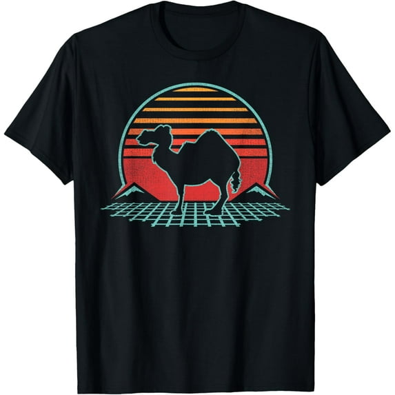 Camel Retro Vintage 80s Style Animal Lover Gift T-Shirt men and women can wear, black, white, gifts