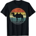thumbnail image 1 of Camel Lover Gifts Retro Vintage Zoo Animal Silhouette T-Shirt men and women can wear, black, white, gifts, 1 of 4