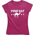thumbnail image 1 of Camel Pump Day Woo Woo Work Out Gym Barbell Women's Full Front T-Shirt, 1 of 4