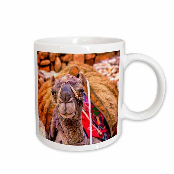 3drose, Camel Resting at Petra After Giving Rides to Tourists, Jordan., 11oz Mug
