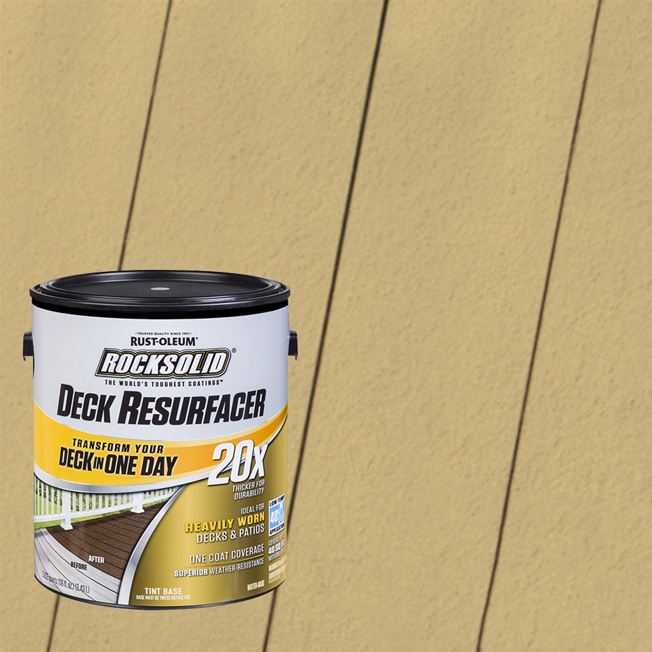 Camel, Rust-Oleum RockSolid 20X Exterior Wood Deck Resurfacer-319366T, Gallon