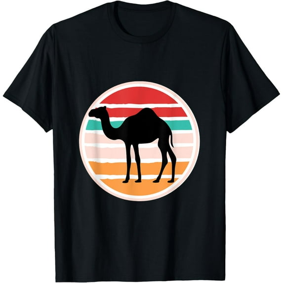 Camel Silhouette: Retro Sunset T-Shirt