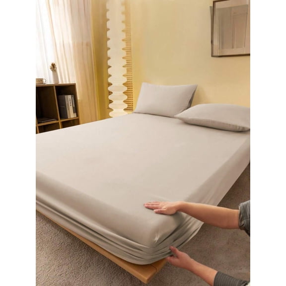Camel Solid Fitted Sheet with Deep Pockets