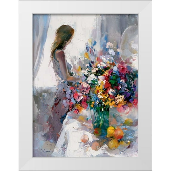 Camel, Stefanie 14x18 White Modern Wood Framed Museum Art Print Titled - Dreaming away