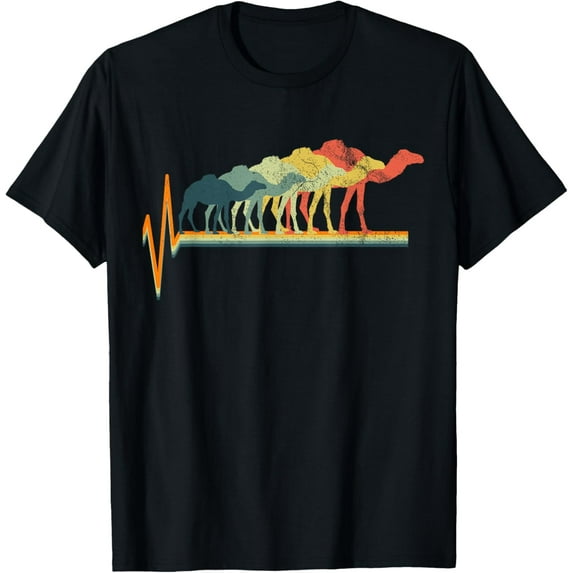 Camel T-Shirt Vintage Tshirt Gift Tee Heartbeat Love Gift T-Shirt men and women can wear, black, white, gifts