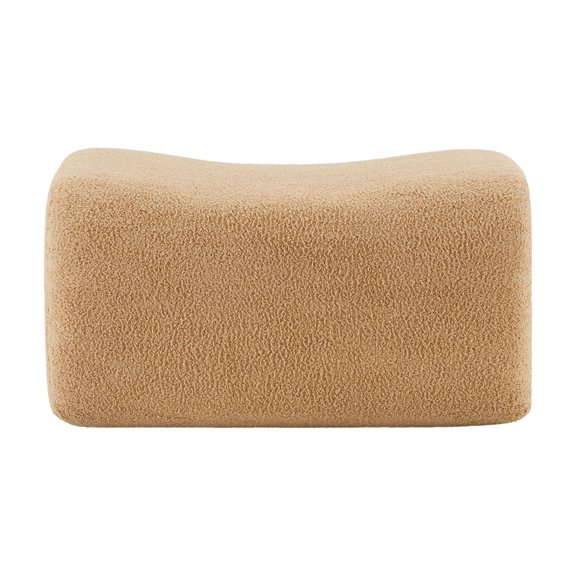 Camel Teddy Fabric Ottoman