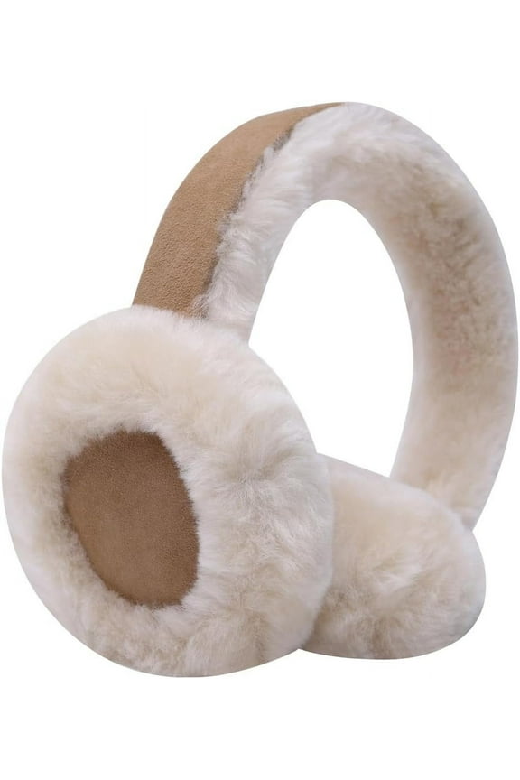 Camel unisex sheepskin earmuffs foldable warm earmuffs outdoor winter cold-proof earmuffs