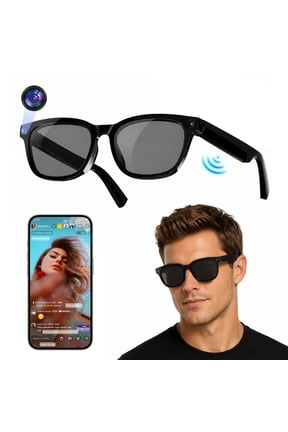 AI Smart Glasses with 8MP Camera, Video Recording Sunglasses with Real-Time Translation, AI Voice Assistant, Bluetooth, WI-FI, Hands-Free Calls & Music, Gifts for Men Women
