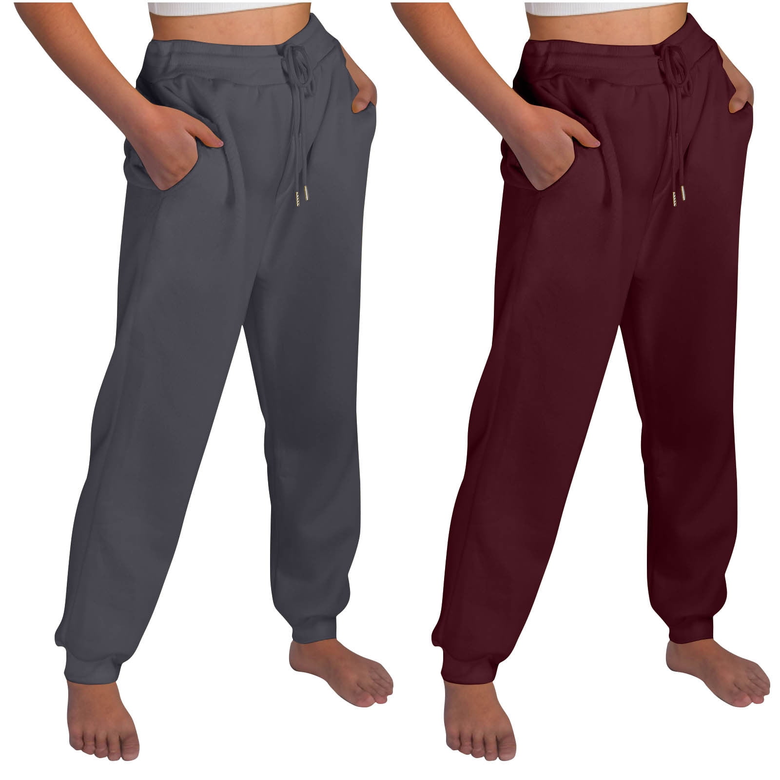 Cameland 2 Pack Sweatpants Women, Plus Size Plus Velvet Thick Cotton