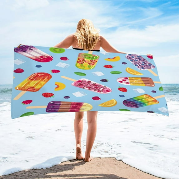 Cameland Beach Towel Microfiber Super Lightweight Colorful Bath Towel 30x60 Inch Sandproof Multi-Purpose Beach Blanket For Travel Swimming Pool on Clearance