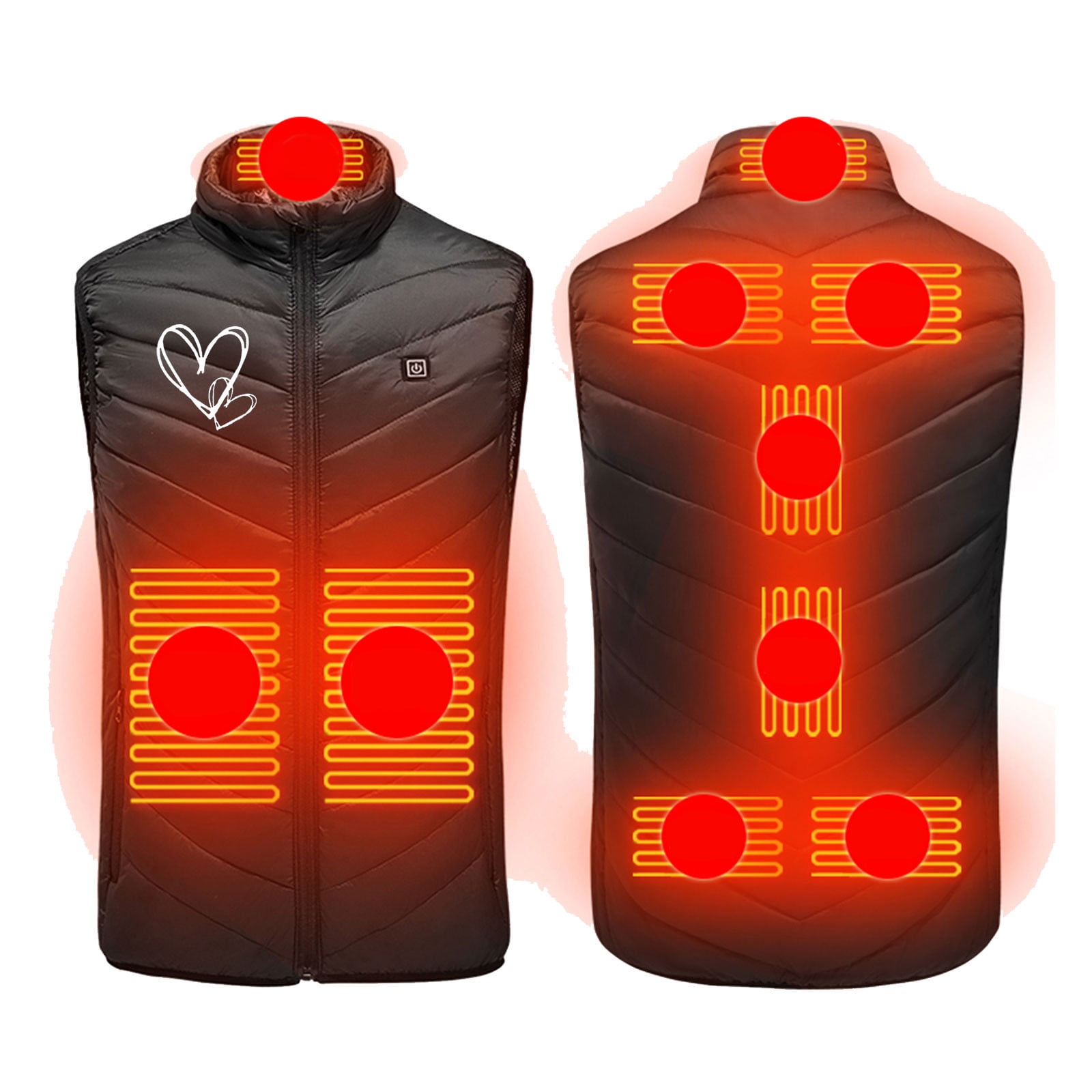 Cameland Heated Jacket Plus Size Lightweight 9pcs Heating Pads Heated