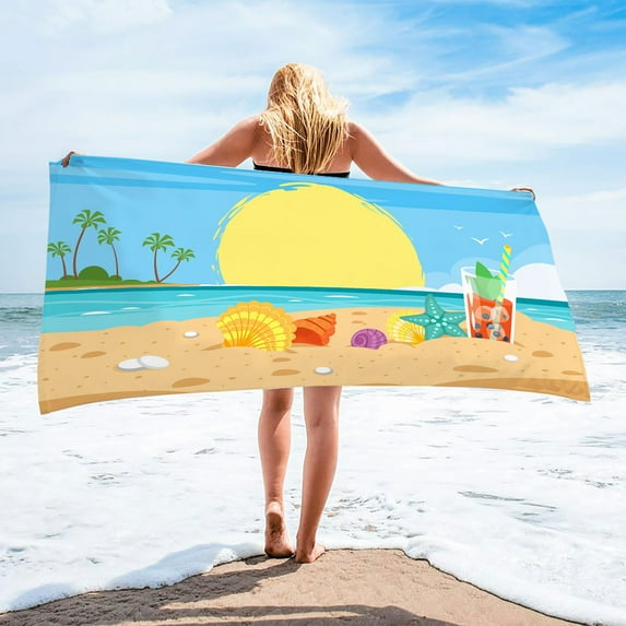 Cameland Lightweight Thin Beach Towel Oversized 60"x30" Big Extra Large Microfiber Sand Free Towels for Adult Quick Dry Travel Camping Beach Accessories Vacation Essential Gift on Clearance