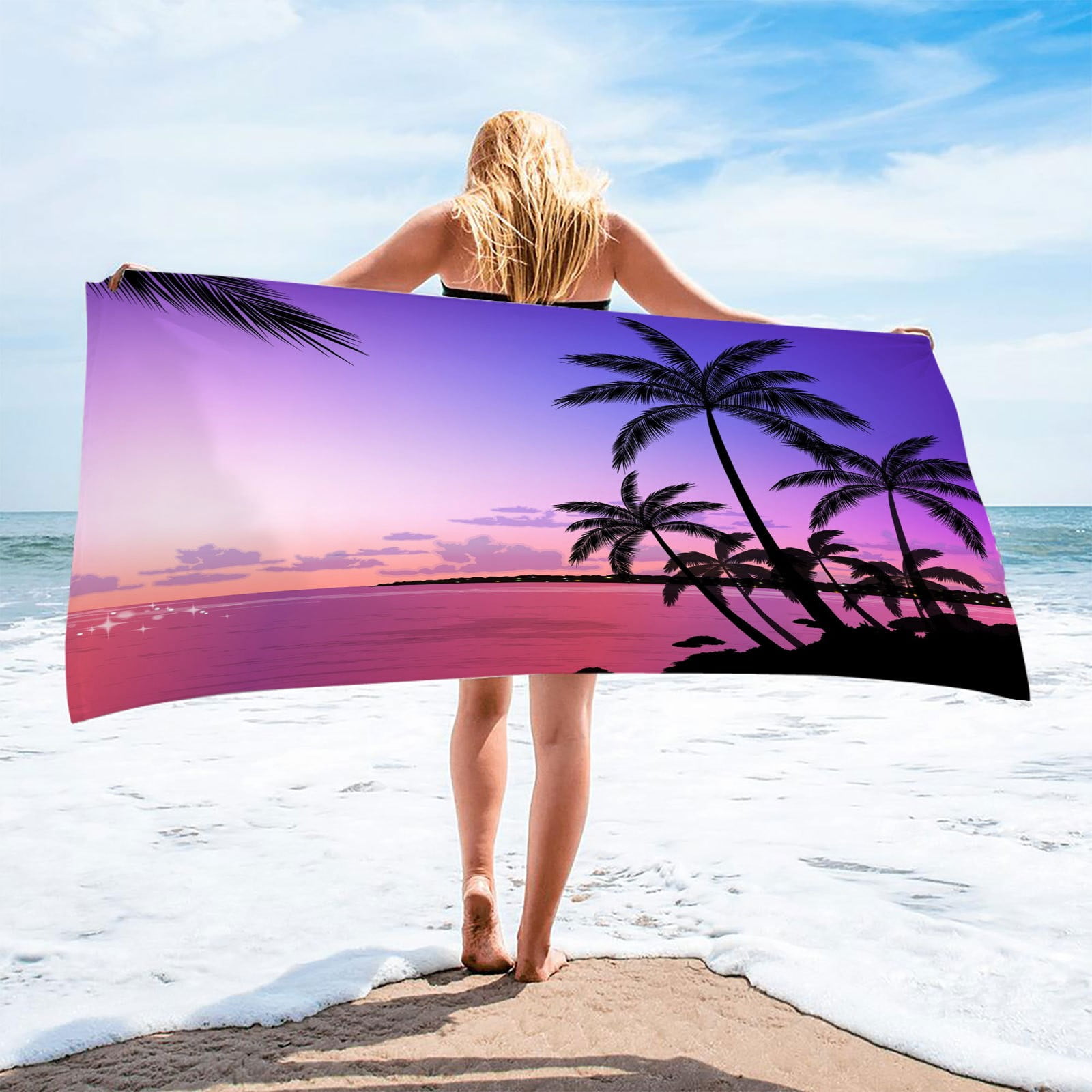 Microfiber Giant Beach Towel - Caribbean Palm main image 0