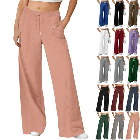 Cameland Plus Size Sweatpant Pants for Women Drawstring High Waisted Solid Color Casual Leg Binding Loose Casual Sports Sweatpants Long Pants