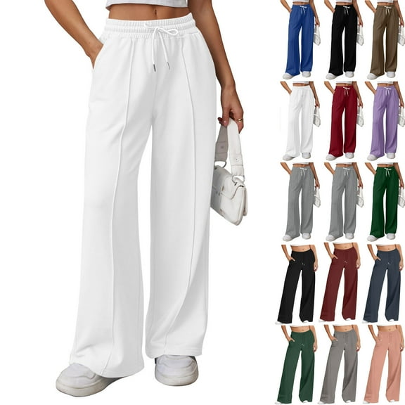 Cameland Plus Size Sweatpant Pants for Women Drawstring High Waisted Solid Color Casual Leg Binding Loose Casual Sports Sweatpants Long Pants