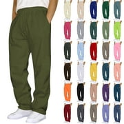 CAMELAND Sweatpants for Men Plus Size Drawstring Elastic Waist Joggers Sports Pants - Cotton Pants Sweatpants Trousers Mens Long Pants Army Green XXL