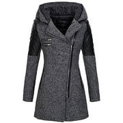 Cameland Winter Coats for Women Plus Size Women Warm Slim Jacket Thick Overcoat Winter Outwear Hooded Zipper Coat on Clearance