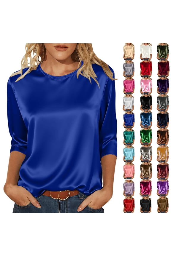 Women's T-shirt Plus Size Casual Long Sleeve V-Neck Long Sleeve Casual T-shirt Top Solid Blouses