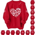 thumbnail image 1 of Sweatshirt for Women Fashion Valentines Day Comfortable Heart Printed Pullover Tops Trendy Loose Long Sleeve Crew Neck Blouse Sweatshirt XS-XL, 1 of 7