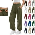 thumbnail image 1 of Cameland Women's Plus Size Sweatpants,Drawstring Casual Jogger Pants Plus Velvet Running Fitness Sports High Waisted Workout Pants Lightweight Sweatpants with Pockets, 1 of 9