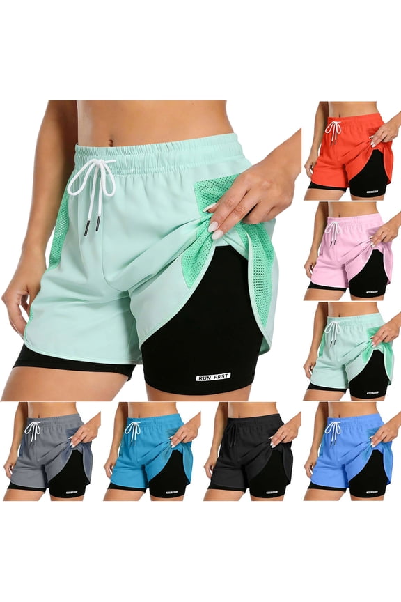 Women's Solid Color Summer Drawstring Comfy Elastic High Waist Running Shorts Loose Slimming Wide Leg Pants Solid Color Casual Shorts with Pockets M on Clearance